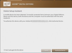 Adobe-Digital-Editions-Authorize-Device Authorize Device Dialog Box