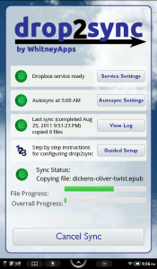 drop2sync sync in progress